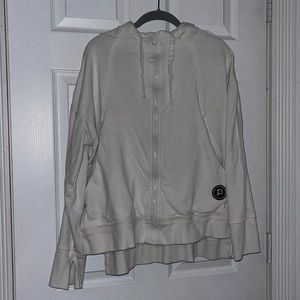 GUC Pure Barre x Free People White Full-Zip Hoodie